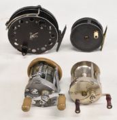 ABU Record No.1500 multiplier reel, clean condition, lacking faceplate spindle cap, a Pflueger