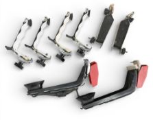 Collection of vintage roof/rod packs, as follows: 1x paid of Hardy chrome complete. 1x Pair of