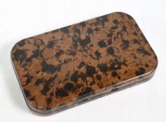 Hardy Neroda Fly Case. mid brown/tortoishell 6 ¼” x 3 ½” with chenille bars, good hinge and closes