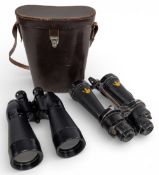 WW2 Military Binoculars 7XCF41 with a cased pair of Ross 167 x 60