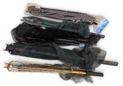 5x Folding Landing Nets, with named examples of Cormoran, Rovex, 2x Pro Performance