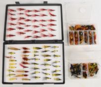 An impressive collection of approximately 400 unused salmon/sea trout flies, tied on black treble