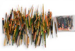 Good quantity of wooden stem balsa bodies floats, including zoomer, antenna, chubber and others, and