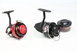 Mitchell 300A fixed spool reel and spool LHW in black finish, full bail arm, foot stamped 041102