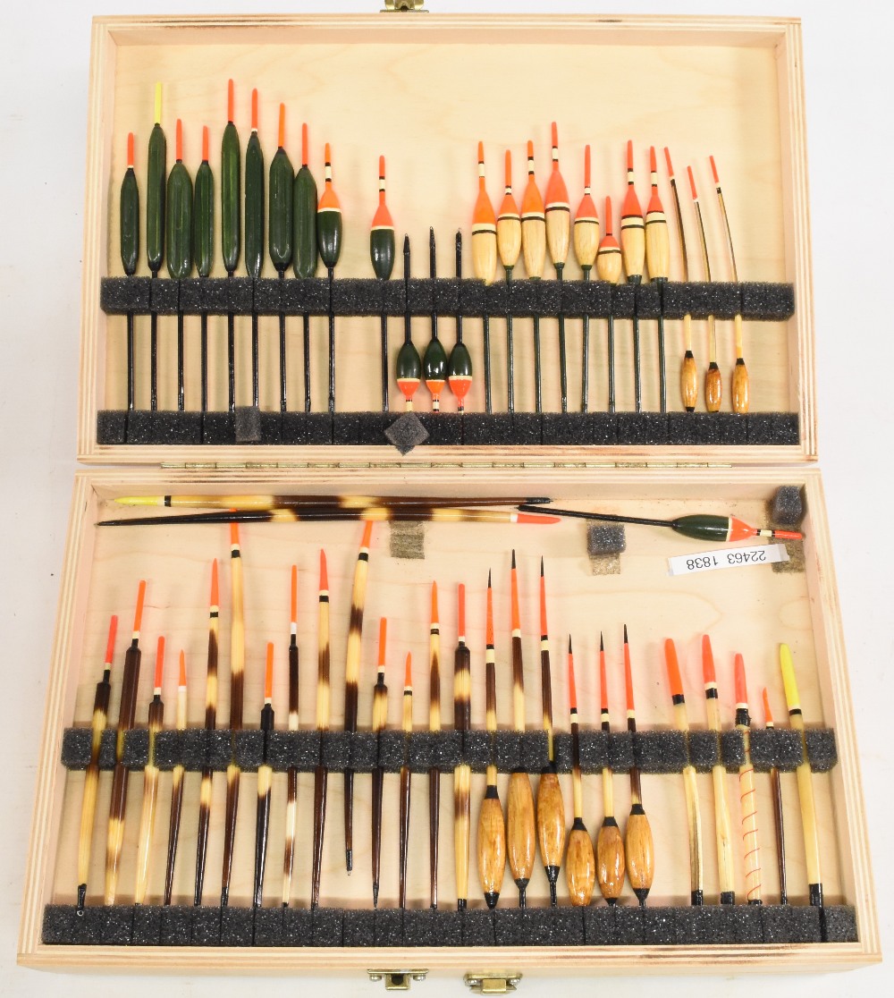 Fine collection of 72 handmade floats, including quills, balsa and cork on cane, in Avon, Zoomer and - Image 2 of 3