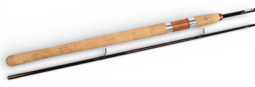 Rare J W Young Ray Walton barbel rod, 11’ 2 piece carbon, 1.6lb TC, burgundy whipped guides,