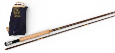 Fine Hardy Jet 9’ 2 piece fibreglass trout fly rod, #6, shrink wrapped handle with price sticker,