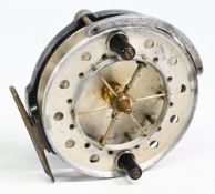 Allcock Match Aerial 4” centrepin reel with maker’s Stag logo to reverse, rd design 689467, smooth