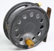 Percy Wadham’s ‘The Test’ Patent 3 ¼” alloy fly reel stamped 4391/11 optional check rim lever,