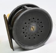 Hardy Bros Perfect 3 ½” alloy salmon fly reel internally stamped 1AB (Alfred Broadley) A10249 to