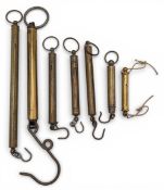 7x Brass Fishing Scales, made by Salter, Hill and Rex