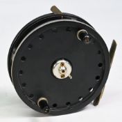 C Farlow’s ‘Avon’ Holdfast Logo 4” centrepin reel twin handled, optional check rim lever, rear