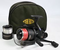 Shimano 8010 Aero GT baitrunner reel, twin handle, free spool and ratchet, fine condition, with