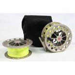 Lamson Guru 3.5 alloy salmon fly reel, 3 7/8” wide ventilated shallow spool with spare spool,