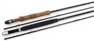 Ryobi Masterline Target Plus carbon trout fly rod, 8ft 2pc, line 4/5#, alloy uplocking reel seat,