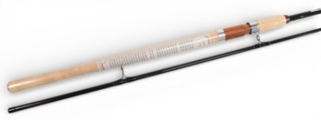 Rare J W Young the Margin Carp, 11’ 2 piece, woven carbon Kevlar rod, black whipped lined guides,