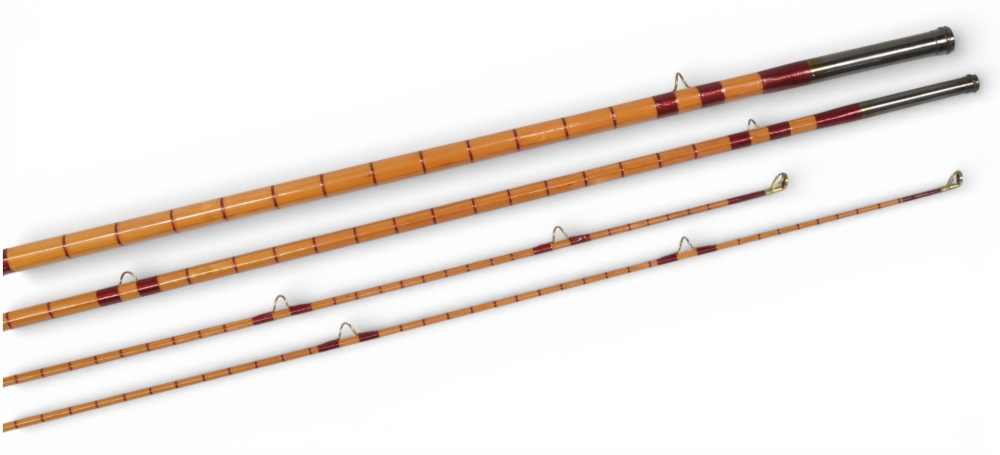 Hardy Alnwick Palakona (no name) split cane steel centre salmon fly rod, 14ft 6” 3pc with spare - Image 2 of 3