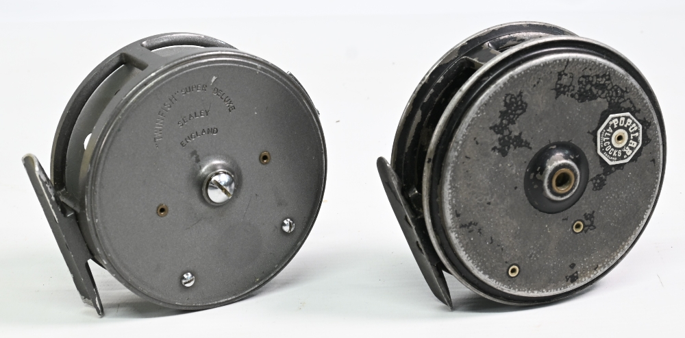 Edgar Sealey “Twin Fish” Super Deluxe alloy trout fly reel, 3 3/8” ventilated spool, 2 screw - Image 2 of 2