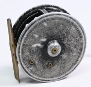 S Allcock & Co Ltd, Redditch, alloy trout fly reel, 3” ventilated spool, 2 screw latch, white