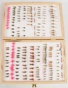 Superb collection of trout/grayling flies, including gold heads, shrimps, buzzers, tiny up wing