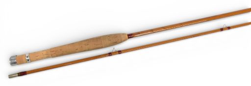 A fine E Barder Rod Co Newbury Constable pattern split cane trout fly rod No 1, built MCMXCVI (or