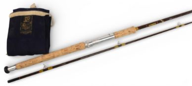 Hardy Alnwick “The Fibalite Spinning” glass rod, 7/8 lbs, 8ft 2pc, 19” handle, alloy uplocking