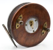 Extremely rare D Slater Maker, Newark, The Wallis Zephyr reel, 4 ¼” diameter, slim wooden drum,