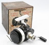Scarce The Leighton No.1 reel, provisional Patent 1946 threadline, LHW with spindle drag, half bail,