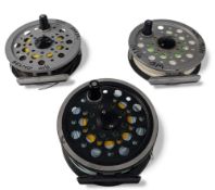3x Shakespeare alloy salmon fly reels, 2 x Beaulite 4 ¼