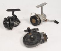 A collection of S Allcock & Co Ltd threadline reels, all working okay, showing wear for age -