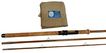 Fine Edgar Sealey Octofloat De-Luxe split cane float rod 11’ 3pc with 20” mushroom handle, alloy