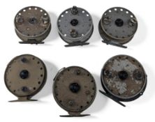 6x Grice & Young centrepin trotting reels, including Avon Royal Supreme narrow drum models, and 4x