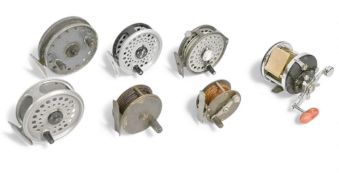 Intrepid gear fly trout fly reel with rim adjuster, a Leeda Rimfly lightweight, an Intrepid king