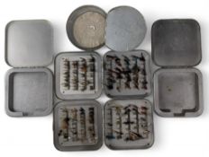 5x Wheatley alloy cast damper and combination fly boxes, 4x square, 1x round, two containing