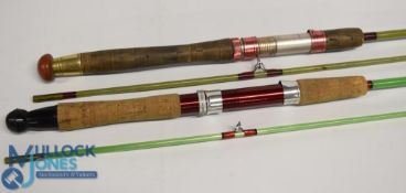 A collection of rods, as follows: Milbro Spinwell solid glass spinning rod F79/2, 7ft 2pc alloy reel