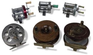 Nottingham wood/brass starback reel, 3 ½