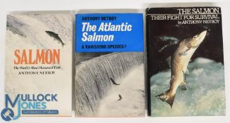 3x hardback Fishing Books all by Anthony Netboy - Salmon the World's Most Harassed Fish 1980, The