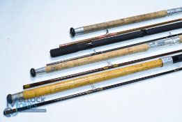 A collection of spinning and course rods, as follows: all are complete with cloth bags and ready