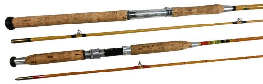 Allcocks The Light Caster split cane spinning rod 7’ 2pc 17” handle alloy uplocking reel seat and