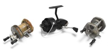 3x Various reels - to inc Mitchell 300 fixed spool reel in black finish LHW, full bail arm, on/off