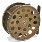 Rare Hardy all brass transitional Perfect reel, 4 ½