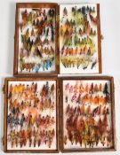 Fine collection of approximately 230 salmon flies on black hooks, in double/treble format, all
