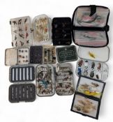 Mixed selection of fly boxes, including 2x vintage Wheatley, large and pocket models, an alloy box