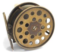 Rare Hardy transitional all brass Perfect reel, 4 ½