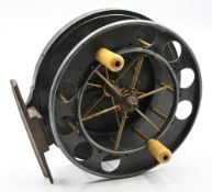 Early The Allcock Aerial reel, 4 ½” diameter, backplate block engraved “S Allcock & Co, Ltd,
