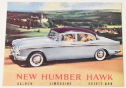 AUTOMOBILES: New Humber Hawk 1960. Fold out brochure illustrating and detailing with