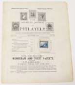 POSTAL HISTORY: UNITED STATES The American Journal of Philately October 1870. 16 page monthly