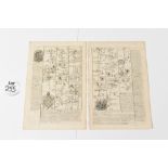 EARLY TRAVELLING MAP OF THE ROAD FROM LONDON TO DUNSTABLE c1750s. Detailing the road from old London