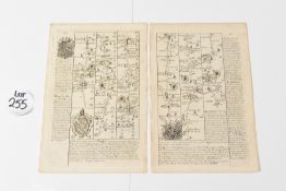 EARLY TRAVELLING MAP OF THE ROAD FROM LONDON TO DUNSTABLE c1750s. Detailing the road from old London