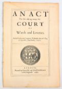 ENGLISH CIVIL WAR – OLIVER CROMWELL – Act for the taking away the court of Wards and Liveries